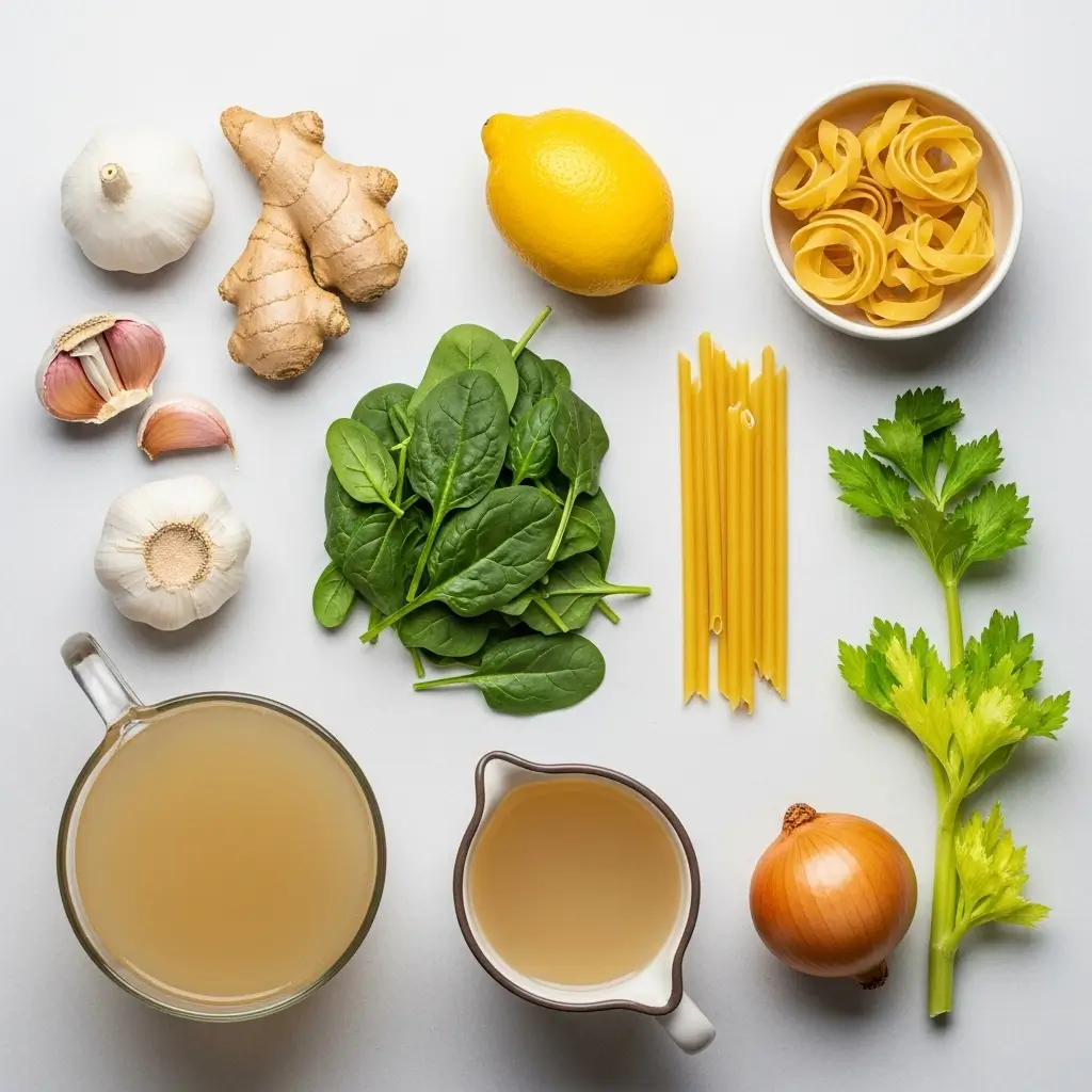 Ingredients for Mouthwatering Garlic Ginger Immune Boosting Soup