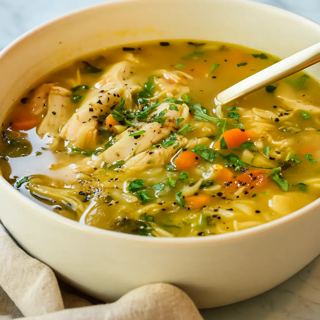 Greek Chicken Soup with Lemon and Orzo – A Weeknight Wonder