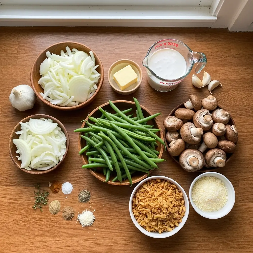 Ingredients for Homemade Green Bean Casserole
