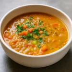 Hearty Vegetarian Lentil Soup in a bowl