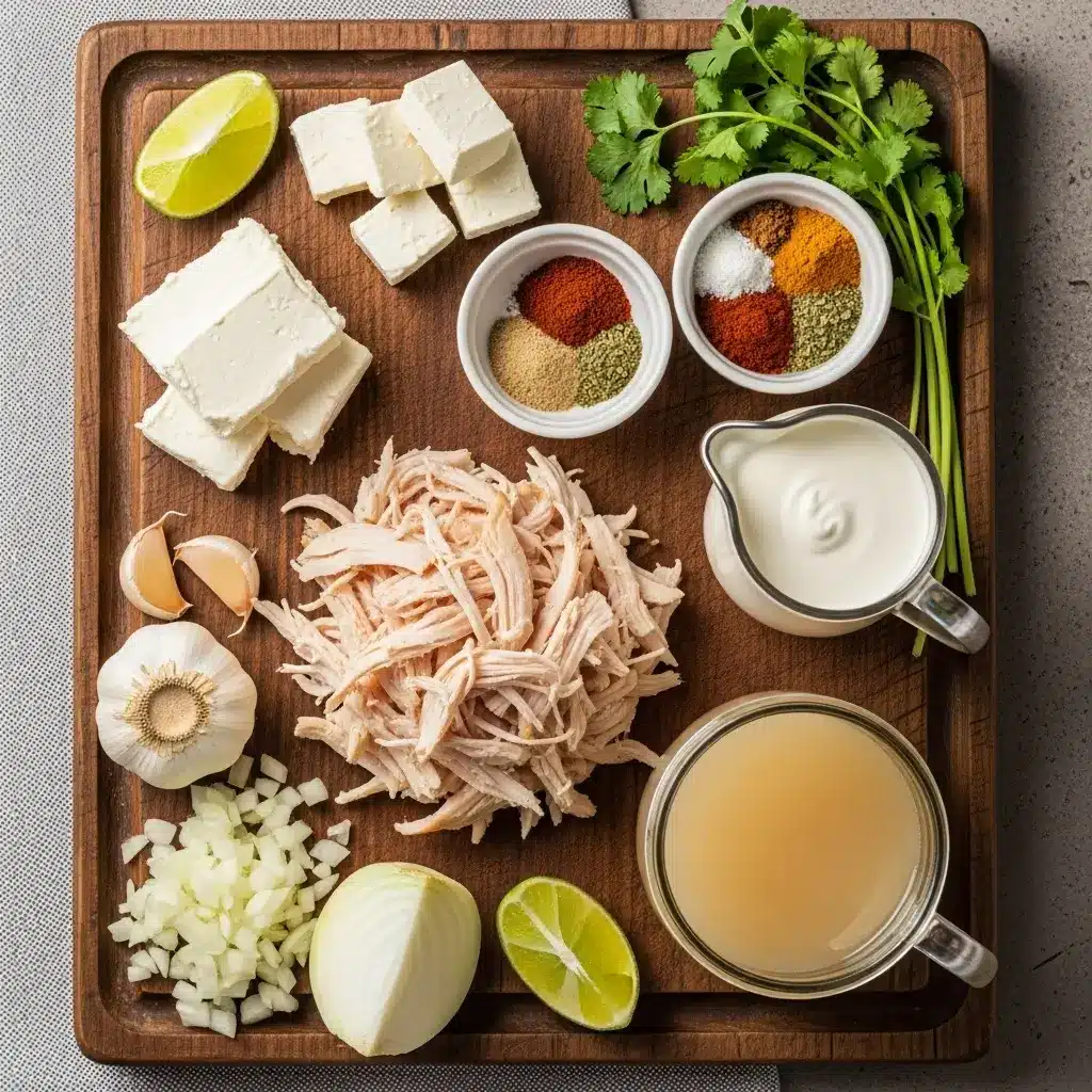 Ingredients for Keto White Chicken Chili recipe