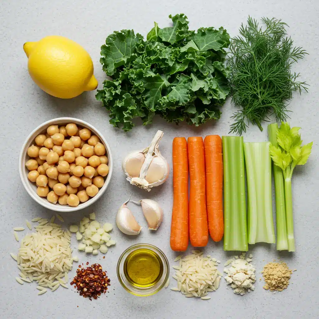 Ingredients for Lemony Greek Chickpea Soup