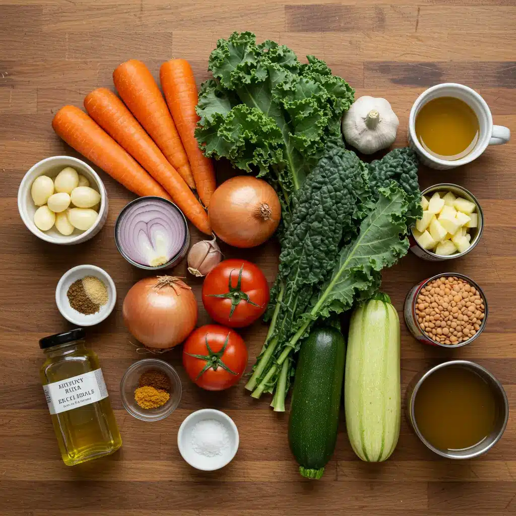 Ingredients for Italian Vegetable Lentil Soup