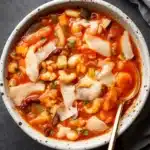Minestrone Soup Recipe in a rustic kitchen