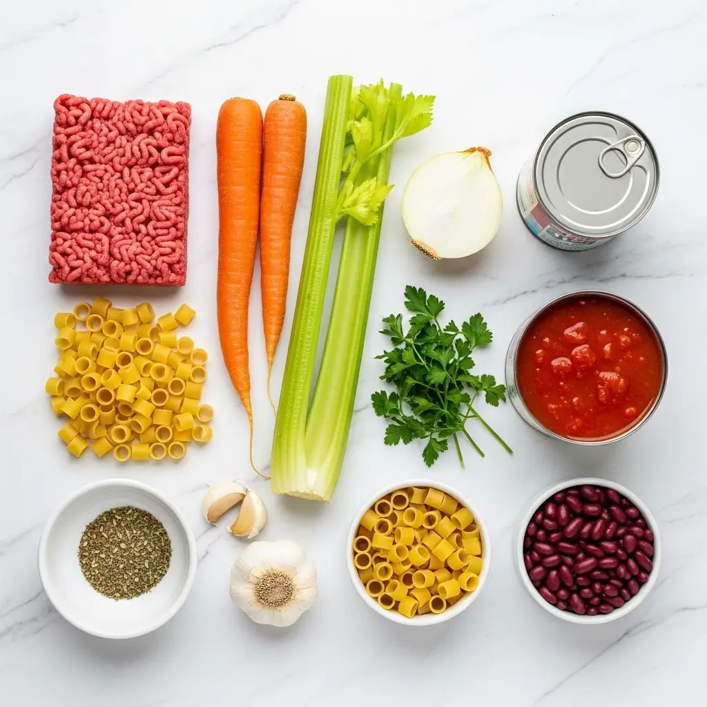 Ingredients for Copycat Olive Garden Pasta e Fagioli