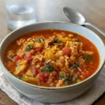 Pioneer Woman Stuffed Cabbage Soup in Dutch oven