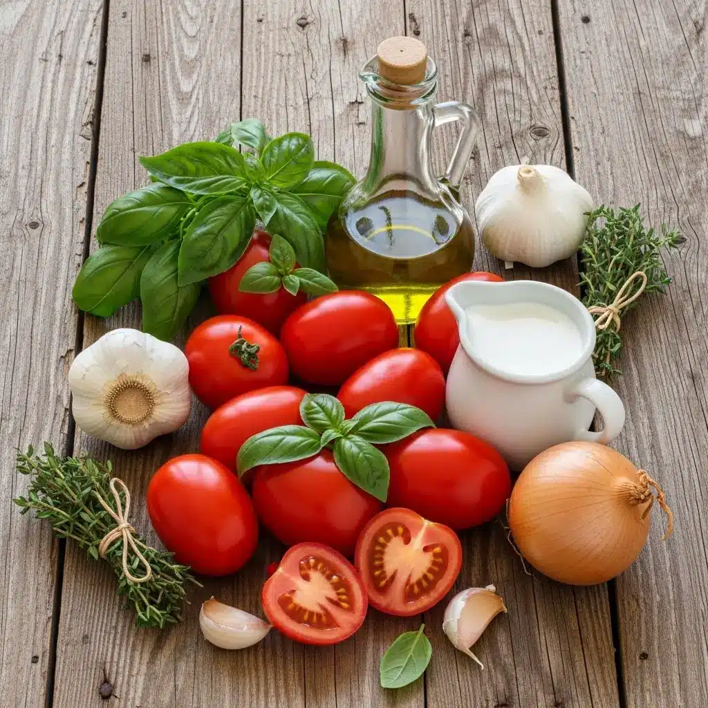 Ingredients for Roasted Tomato Basil Soup