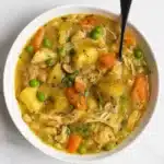 Slow Cooker Chicken Stew Recipe in a rustic bowl