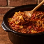 Slow Cooker Unstuffed Cabbage recipe served warm