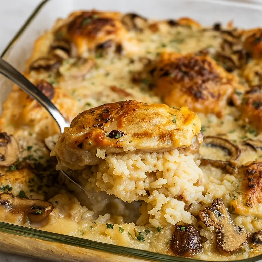 Smothered Chicken and Rice Casserole