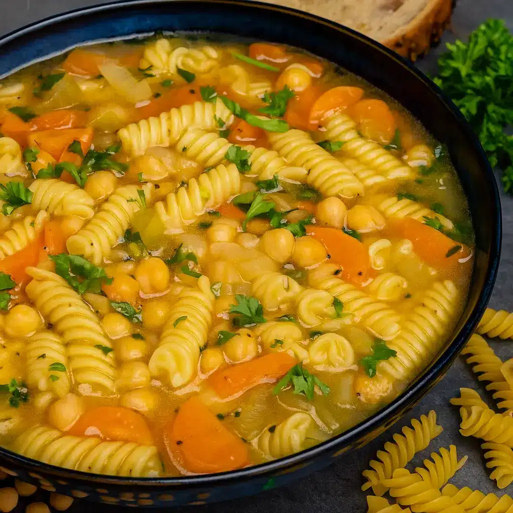 Vegan Chickpea Noodle Soup – Easy One-Pot Family Favorite