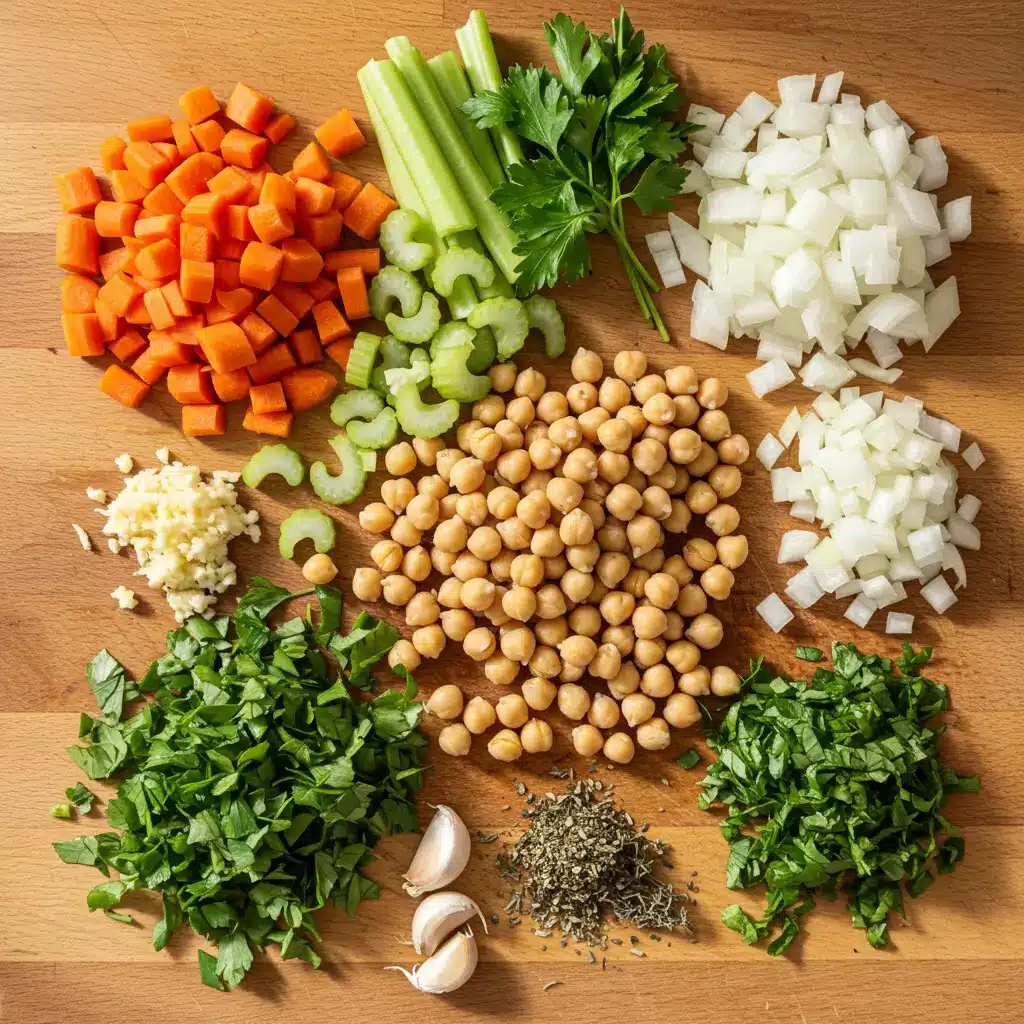 Vegan Chickpea Noodle Soup Ingredients