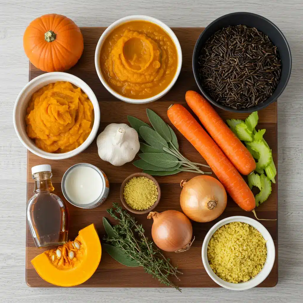 vegan pumpkin wild rice soup ingredients