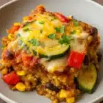 vegetarian mexican casserole in baking dish