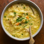 Anti-Inflammatory Cauliflower Chicken Soup in a bowl