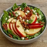 Autumn Harvest Honeycrisp Apple and Feta Salad in rustic bowl