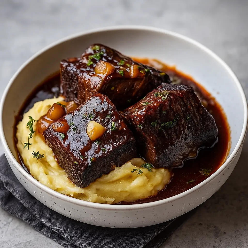 Braised Short Ribs with Garlic Mashed Potatoes