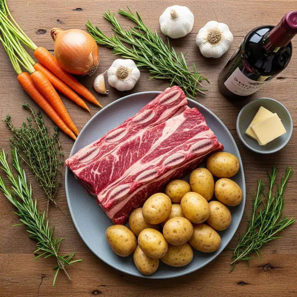 Ingredients for Braised Short Ribs with Garlic Mashed Potatoes