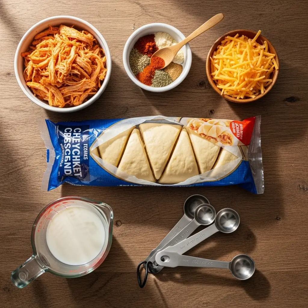 Ingredients for Cheesy Chicken Crescent Bake