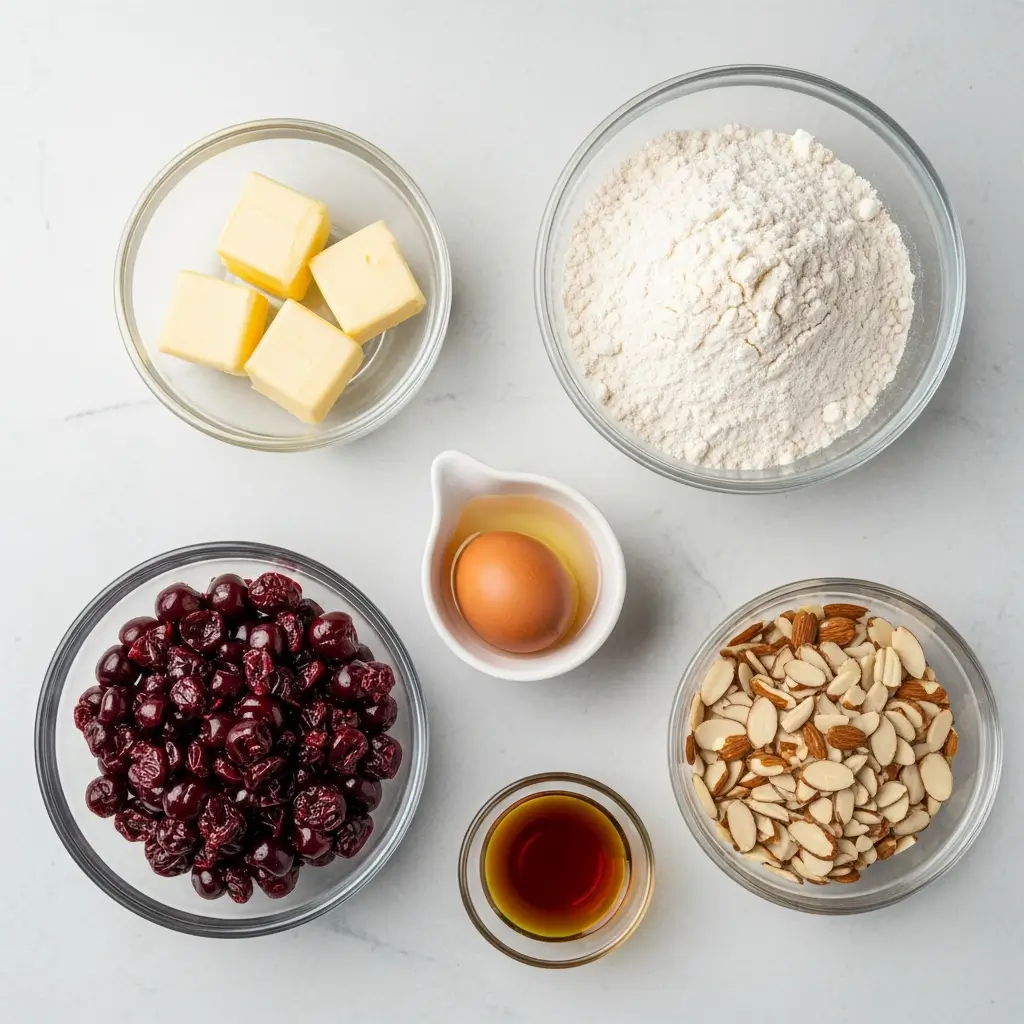 Ingredients for Cherry Almond Amish Sugar Cookies