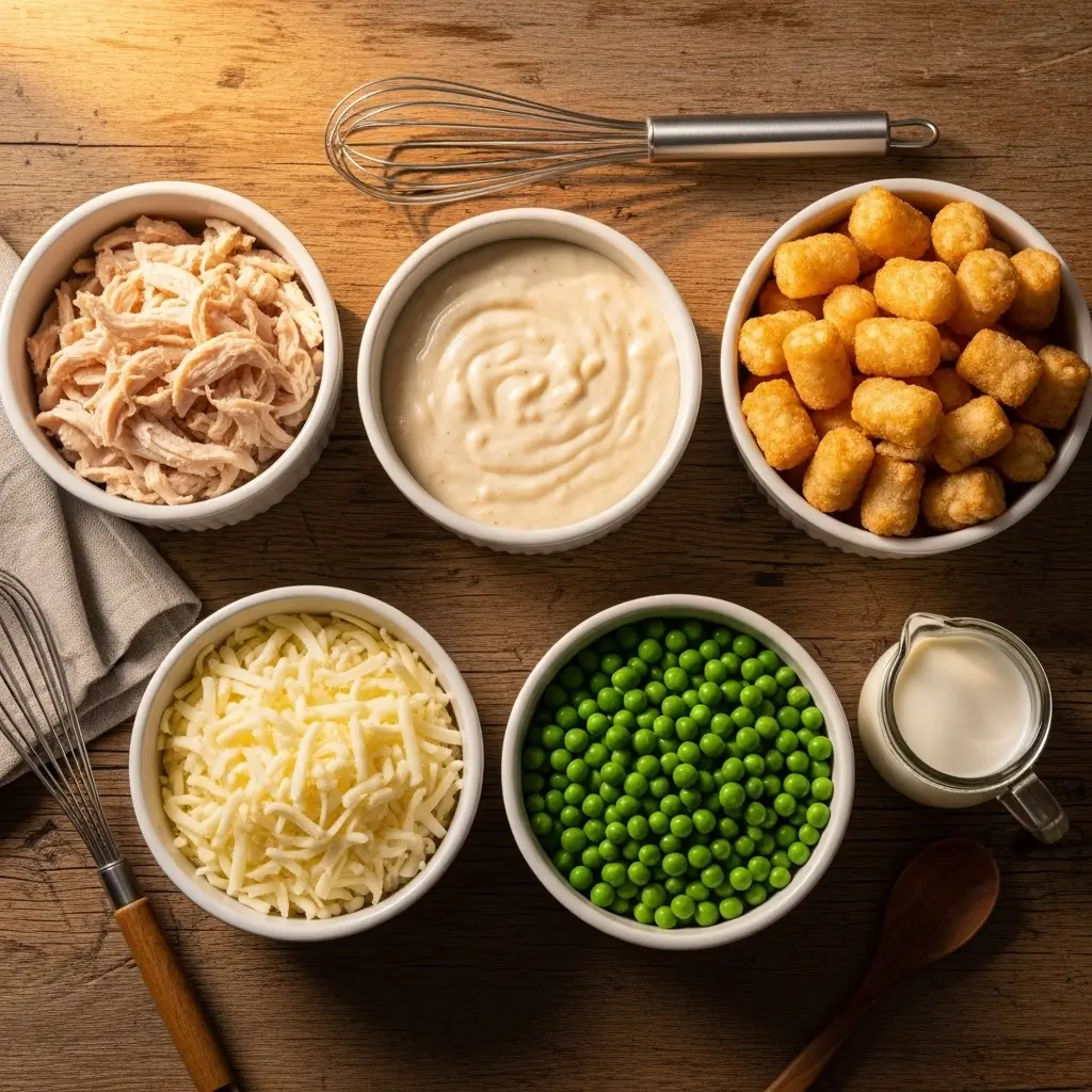 Ingredients for Healthy Chicken Alfredo Tater Tot Casserole