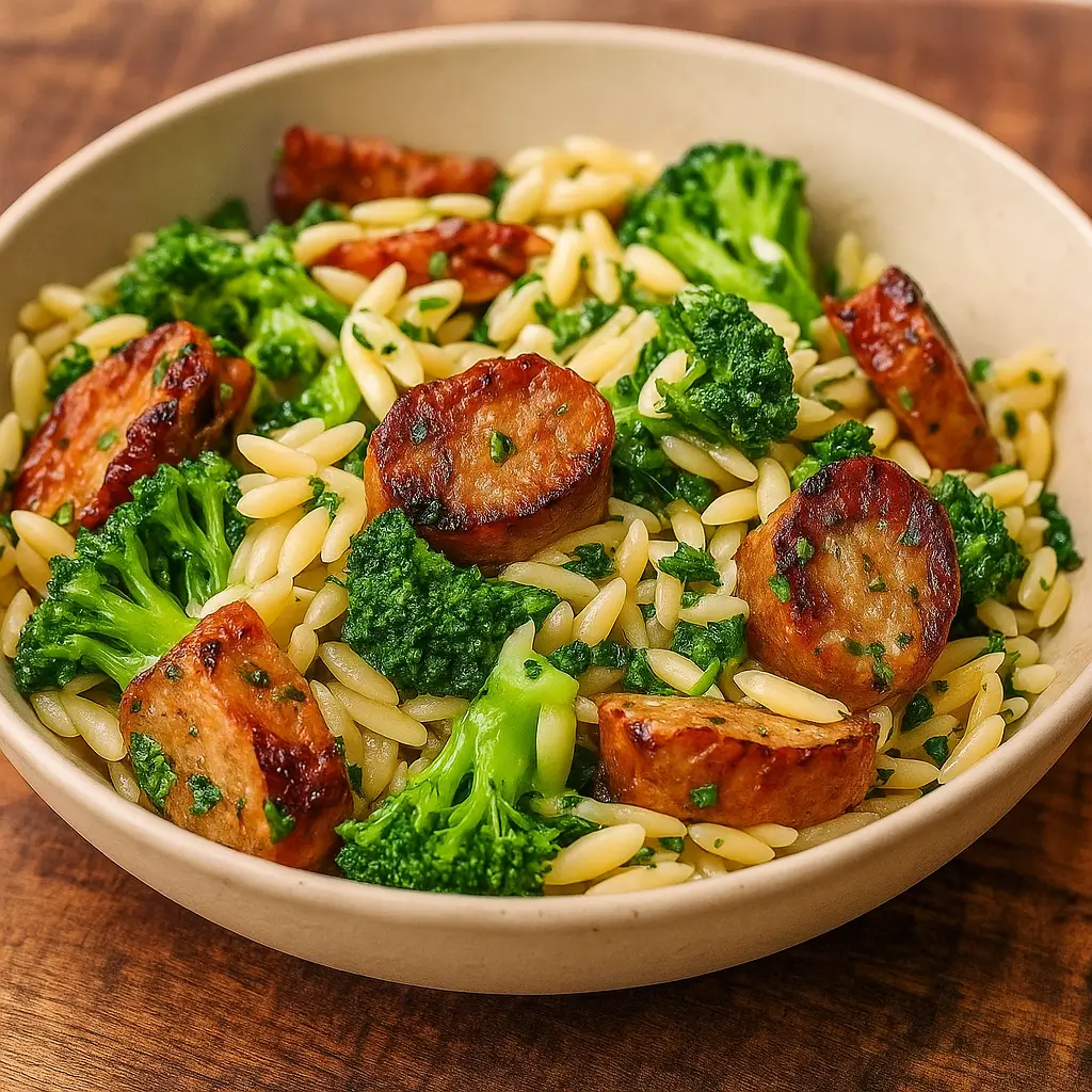 Chicken Sausage and Broccoli Orzo – Quick & Easy One-Pot Dinner