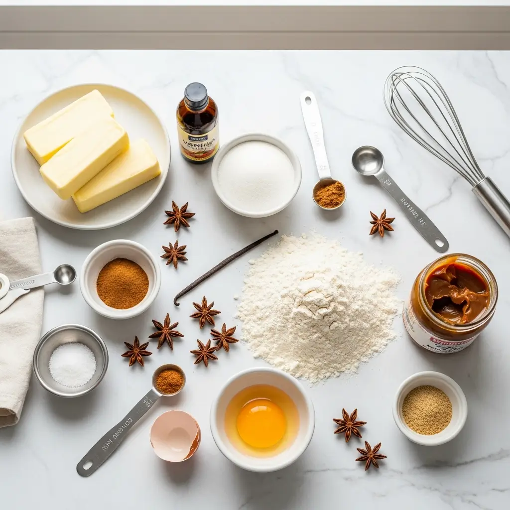 Churro Cookie Ingredients Flat Lay