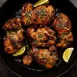 Cilantro Lime Chicken Recipe with lime wedges and cilantro