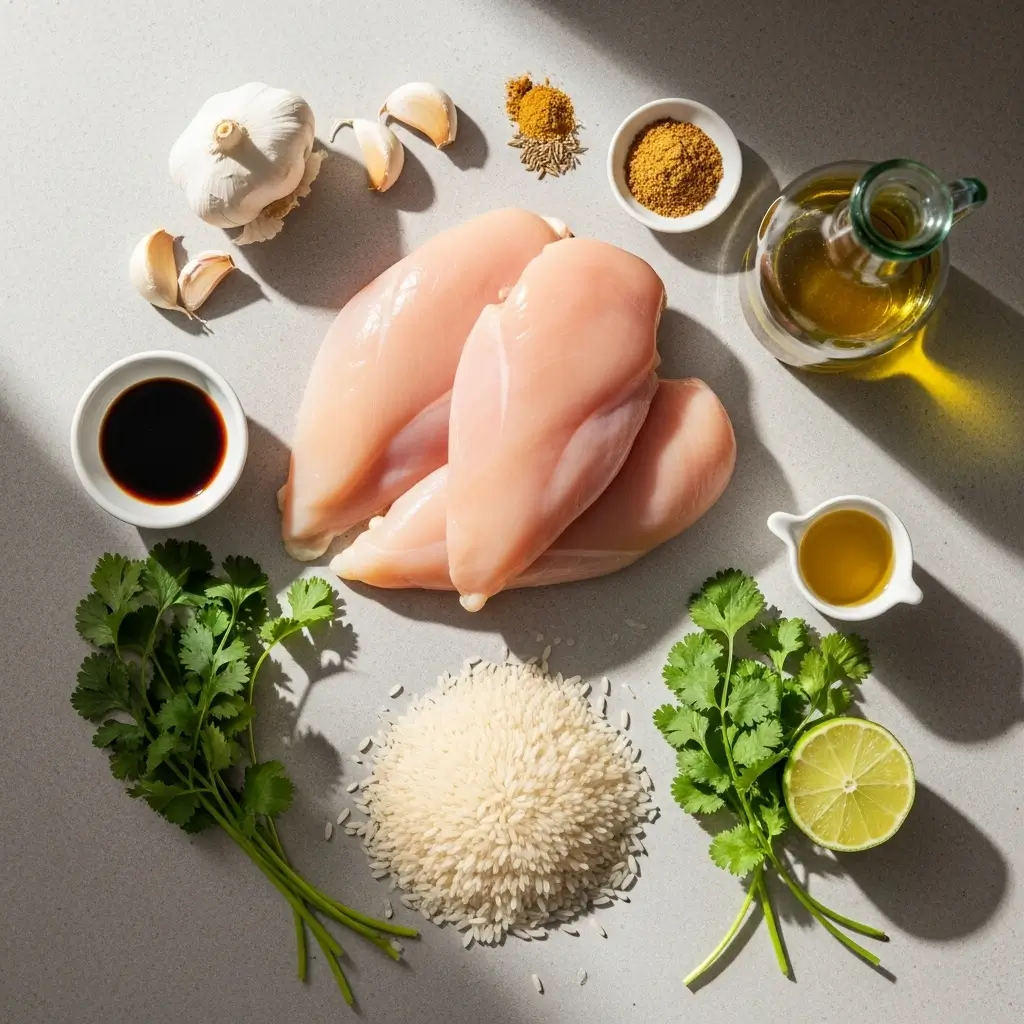 Ingredients for Coconut Lime Chicken and Rice