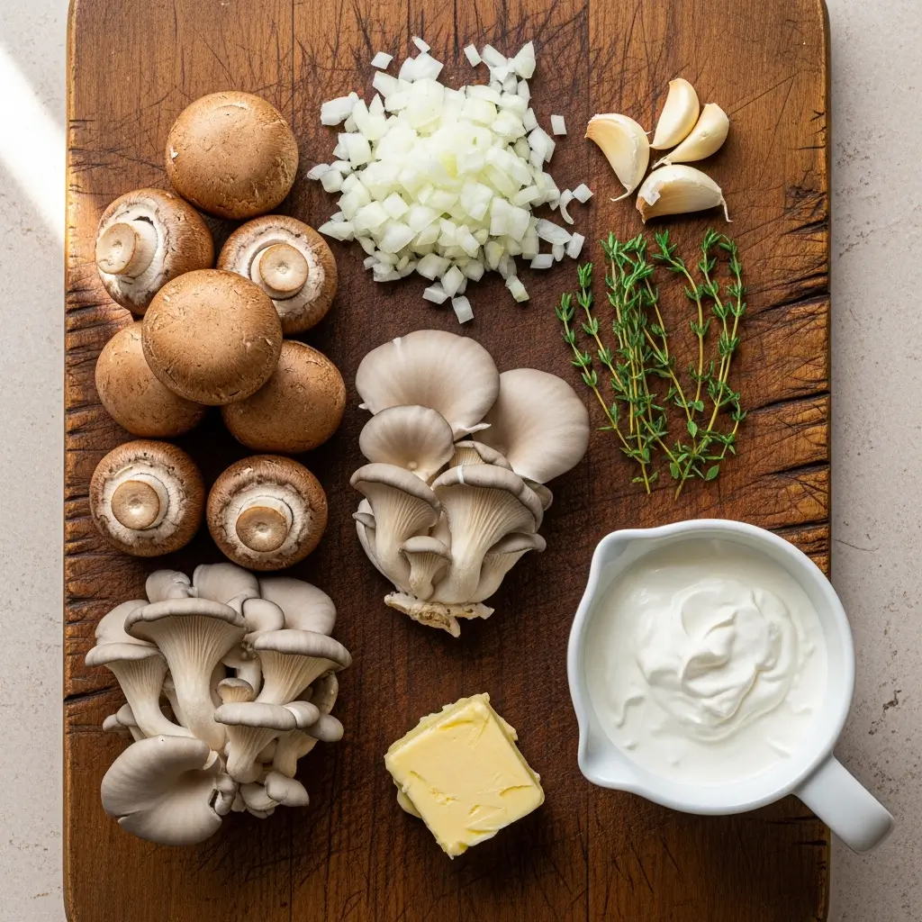 Ingredients for Creamy Mushroom Bisque