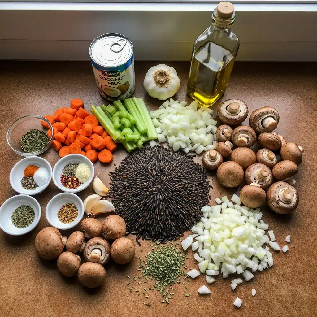 Ingredients for Creamy Mushroom & Wild Rice Soup