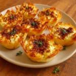 Crispy feta and hot honey phyllo cups served warm