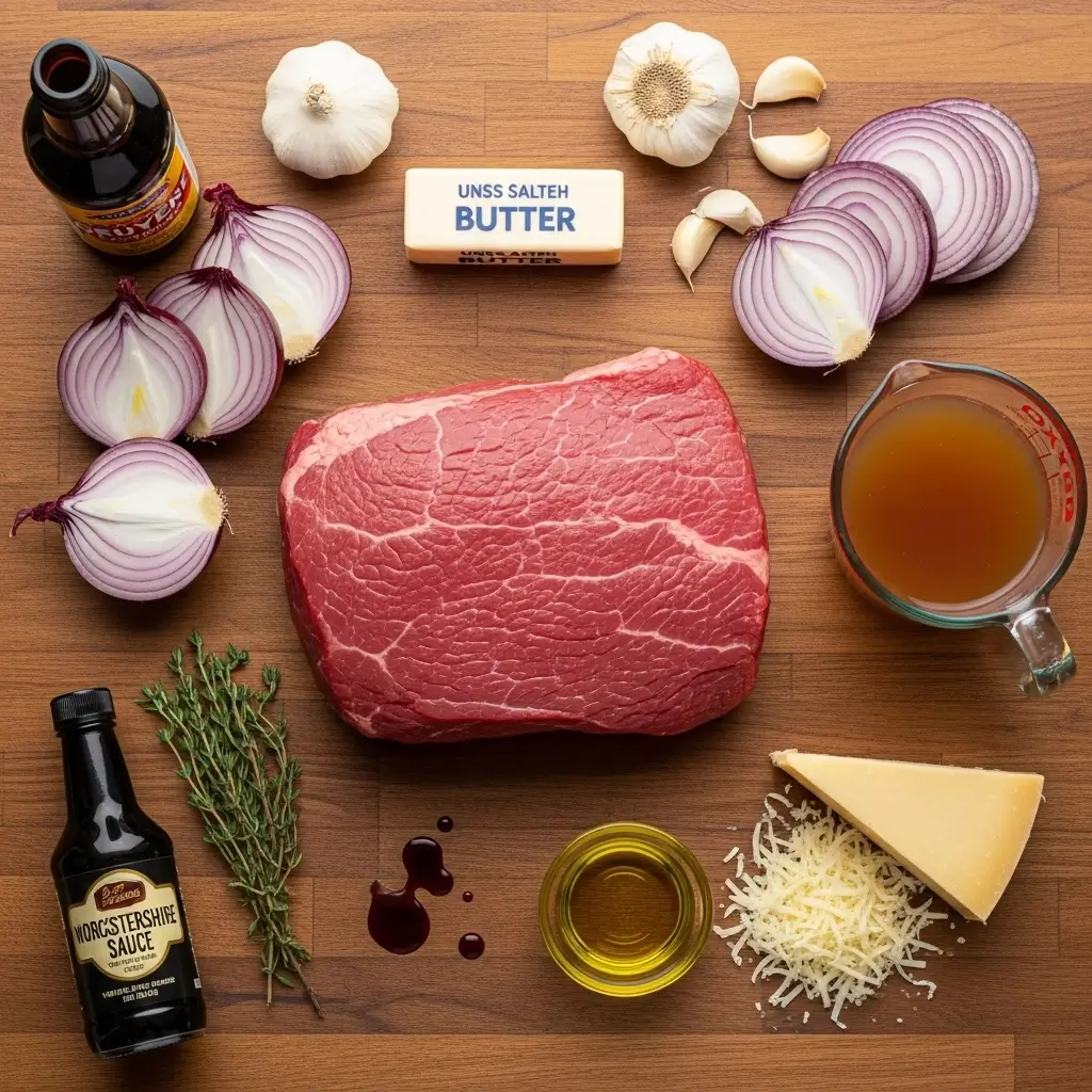Ingredients for Crockpot French Onion Pot Roast