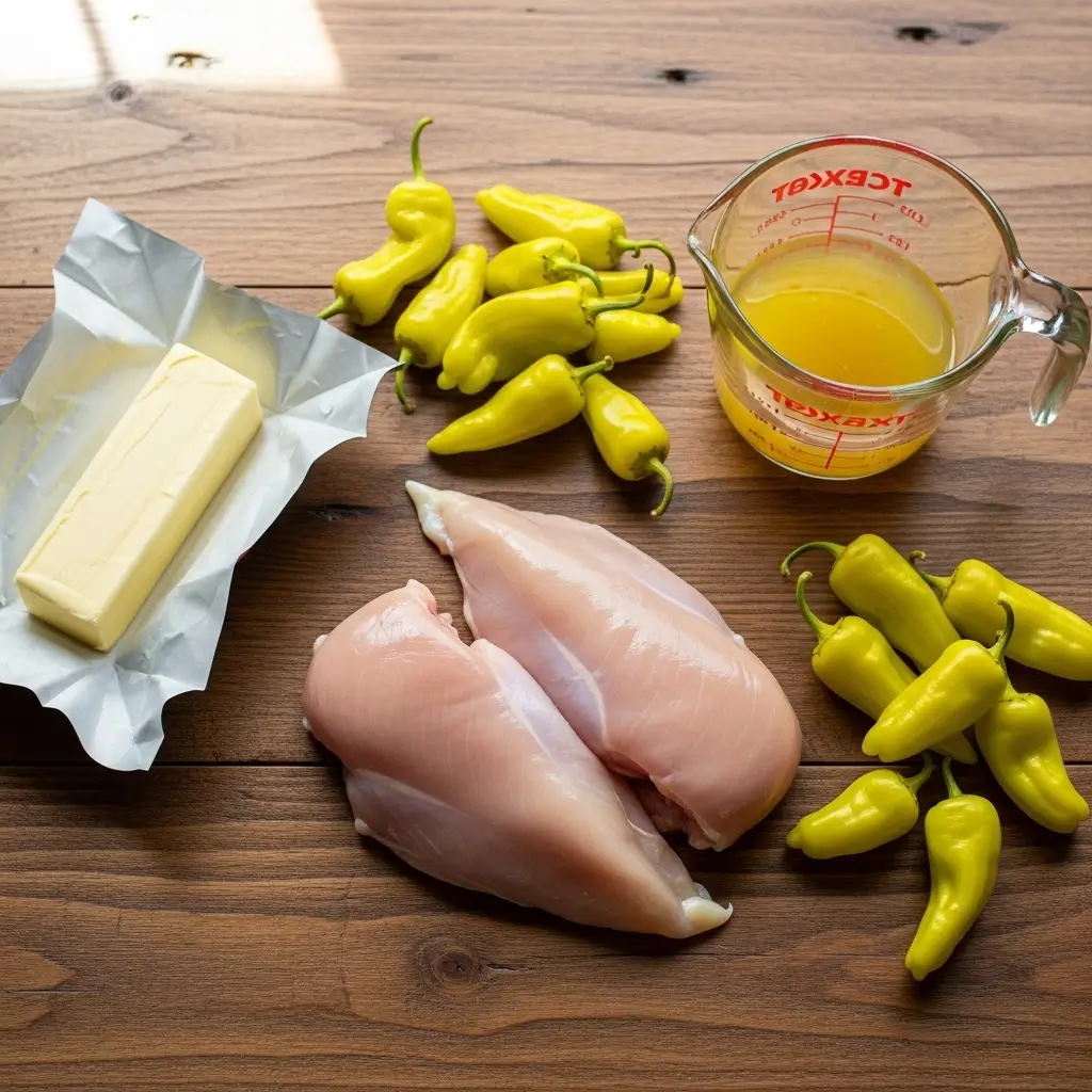 Ingredients for Crockpot Mississippi Chicken recipe