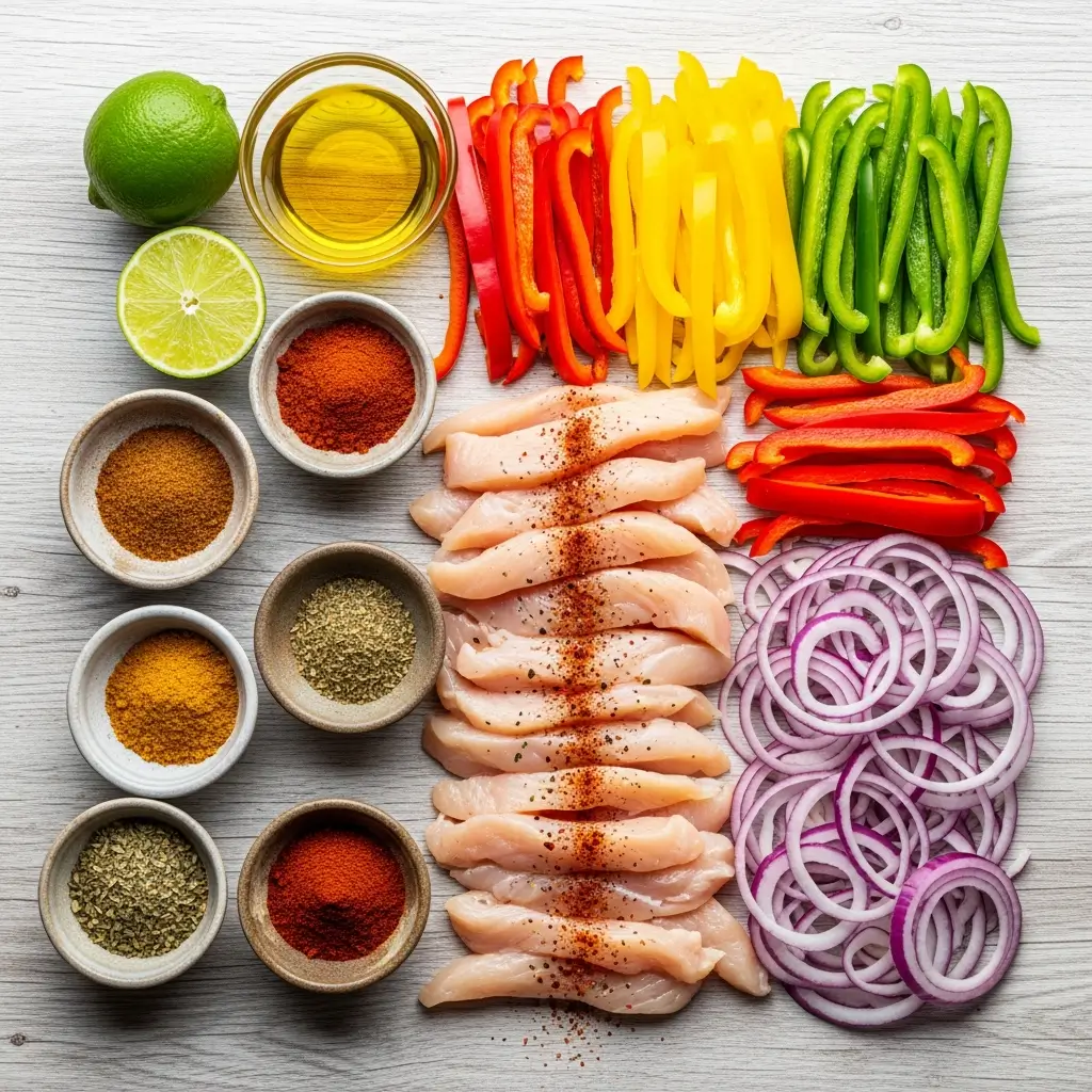 Ingredients for Easy Sheet Pan Chicken Fajitas