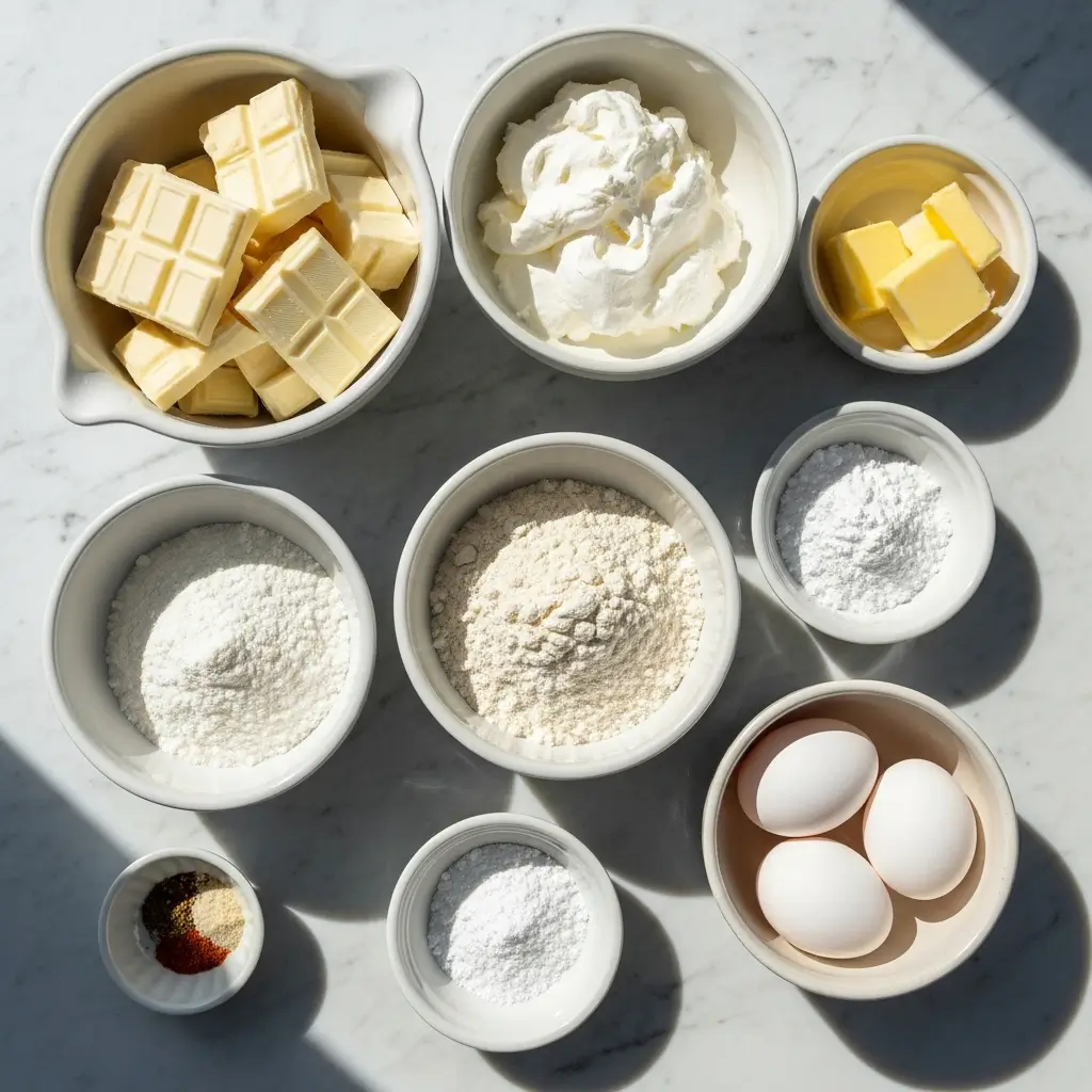 Ingredients for Elegant White Chocolate Mousse Tart