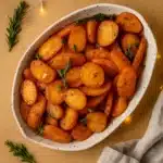 Glazed Carrots in brown sugar and butter in a serving bowl
