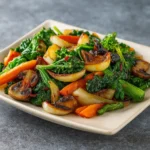 Healthy Sautéed Vegetables served in rustic bowl