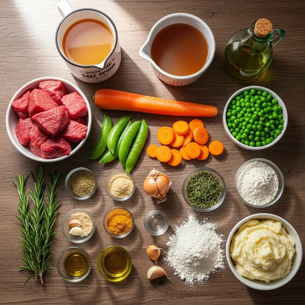 Ingredients for Irish Stew with Mashed Potatoes