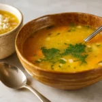 Italian Penicillin Soup in rustic kitchen