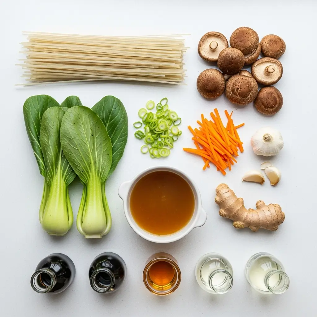 Ingredients for Japanese Glass Noodle Soup