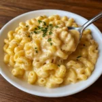 low calorie high protein mac and cheese served in a bowl
