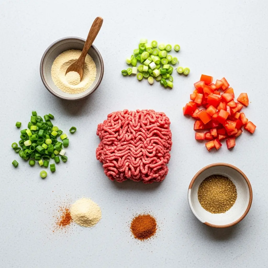 ingredients for low carb Mexican soup laid out