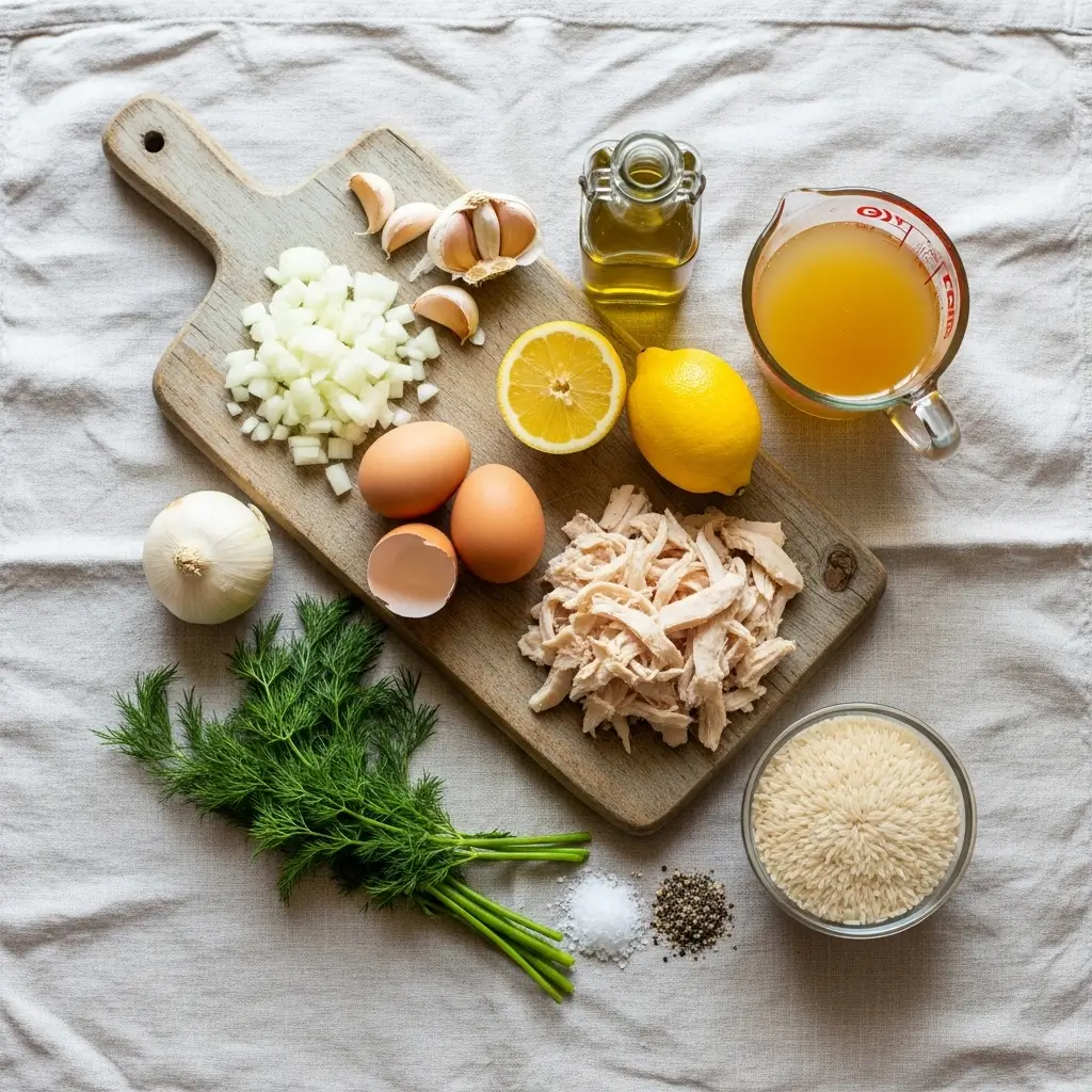 Ingredients for Mediterranean Lemon Chicken Soup