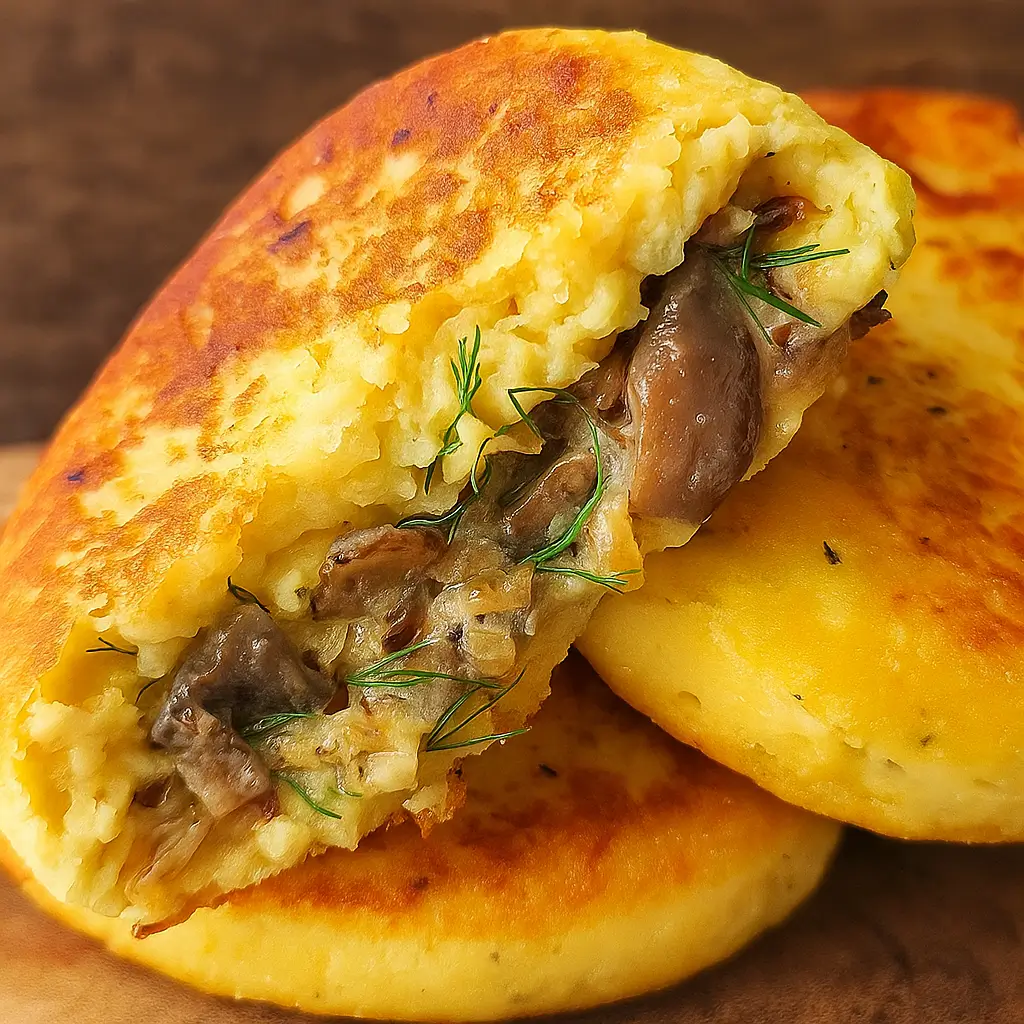 Mushroom Stuffed Potato Pancakes – Crispy, Creamy, Delicious