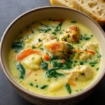 Olive Garden Chicken Gnocchi Soup in a rustic bowl