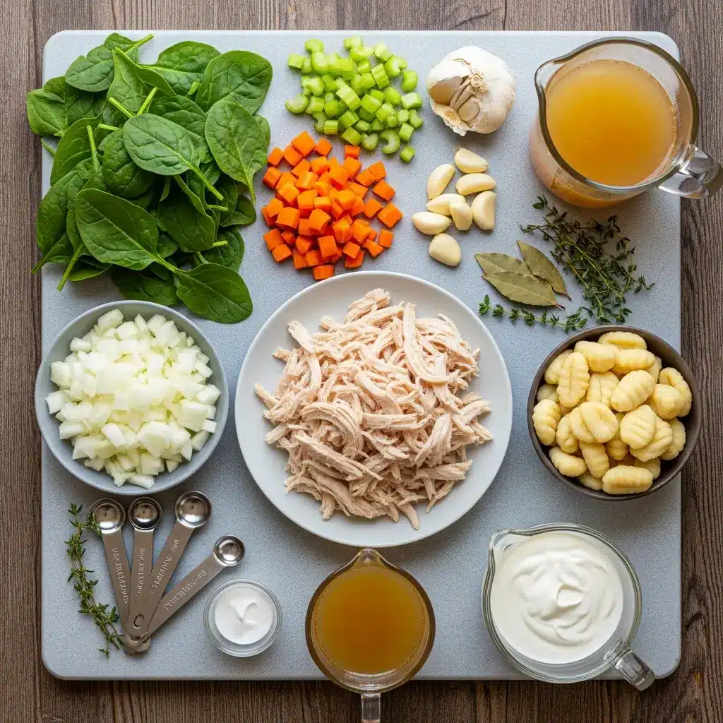 Ingredients for Olive Garden Chicken Gnocchi Soup