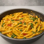 One-Pot Spinach Tomato Pasta served in a bowl
