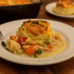 Red Lobster Biscuit Chicken Pot Pie in a baking dish