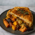 Roasted Autumn Vegetable Pot Pies with flaky puff pastry
